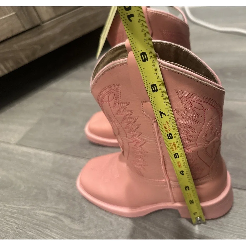 JB Dillion Kids Size 13 Cowboy Square Toe Embroidered Western Boots Pink Country